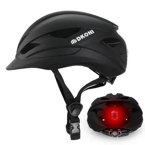 DKONI HS-086 Adult Bicycle Helmet with Light
Black L 58-61cm