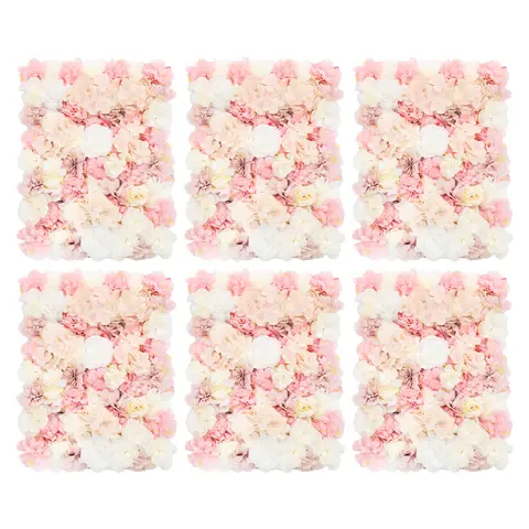 6er-Pack/12er-Pack Künstliche Blumen Wandpaneele Seidenstoff Kunststoffgeflecht 3D Dornrose Hydrangee Hohes Gitter DIY Zuschneidbar Wetterfest Für Hochzeit Party Innen Außen Deko 6er-Pack