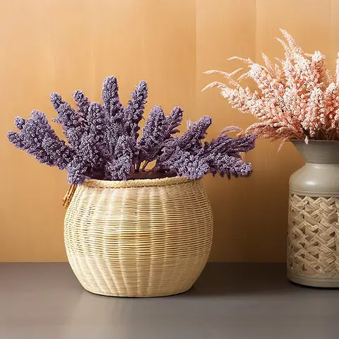 Yuejia Lot de 12 épis de blé artificiels 32 cm - Violet