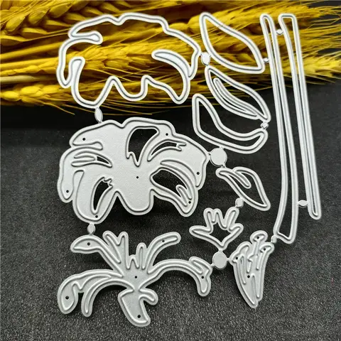 Flower Metal Cutting Dies Lily Die Cuts for Card Making Floral Embossing Stencil Template for Paper Crafting Scrapbook