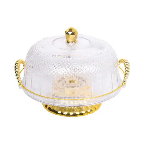 Plateau à gâteau avec cloche transparente