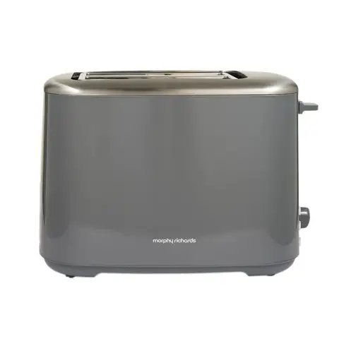 Morphy Richards Equip 2‑Slice Toaster, Wide Slots, Cord Storage, Coated Stainless Steel, Grey - 222068