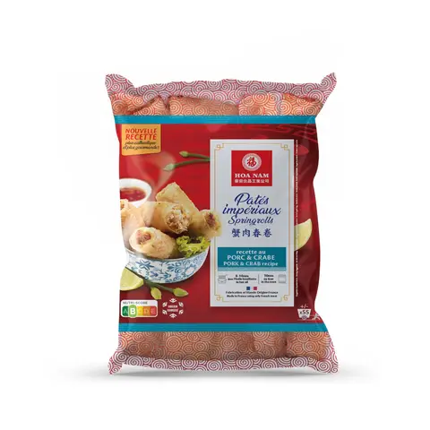 HOA NAM Pâtés impériaux/nems au porc et crabe surgelés - 55 pièces, 2,35 kg