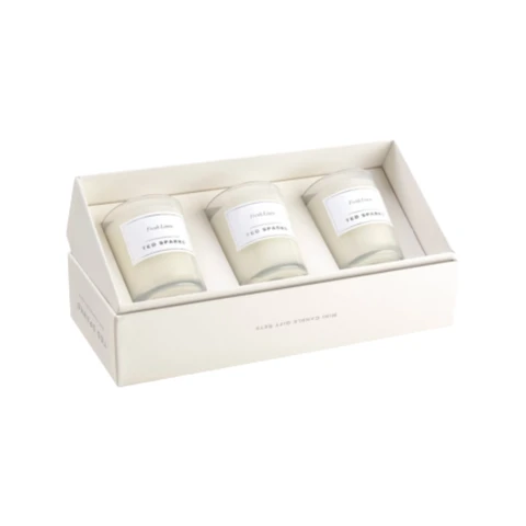 Ted Sparks Fresh Linen Mini-Kerze 165 g + 165 g + 165 g Set 3 Stück