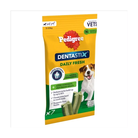 Pedigree DENTASTIX Fresh Daily Dental Chews Small Dog Treat 7 Sticks 110g