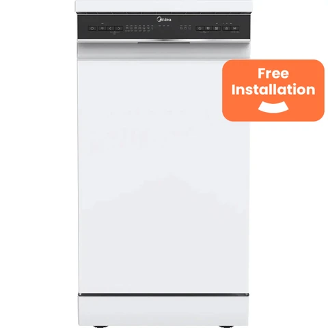 Midea MDWEF1034D(W)-WG-UK Slimline Dishwasher With Cutlery Tray, White, C Rated