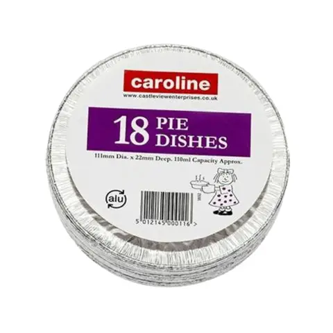Caroline Foil Pie Dish - 4oz (18-Pack) 111mm diameter x 22mm deep