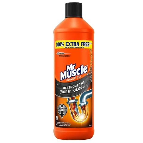 Mr Muscle Power Gel Drain Unblocker 500ml +100% Extra