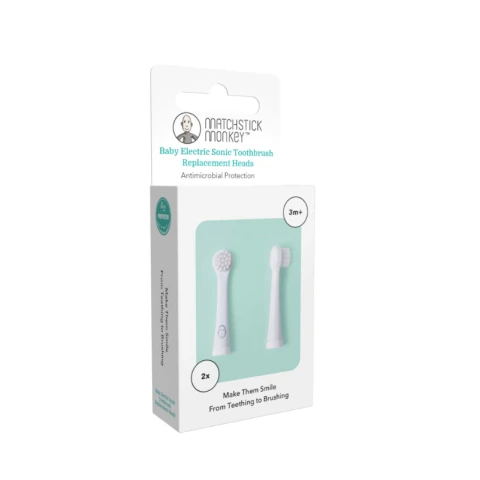 Matchstick Monkey Baby Replacement Brush Heads for Baby Sonic Toothbrush