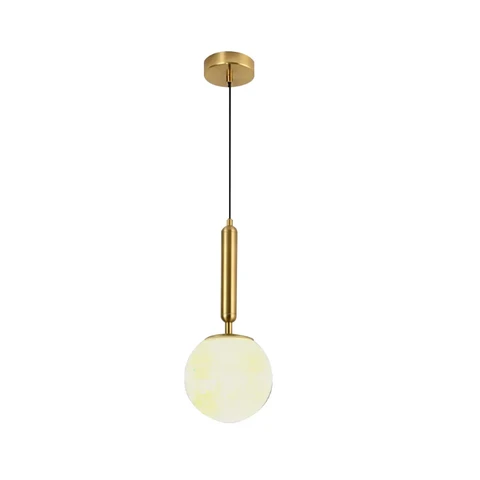 Homary Decorica Modern LED Globe White and Gold Single Pendant Light