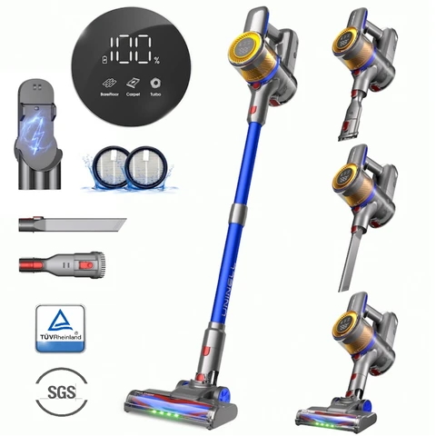UNINELL HOME UV1 Aspirateur Balai sans Fil, Aspirateur Puissant 45KPa/450W pour Poils d'Animaux, Batterie Amovible 60 Min, Léger, Autoportant et Anti-Emmêlement pour Maison