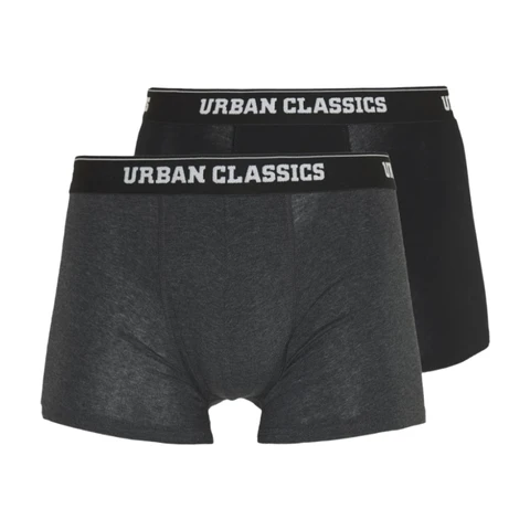 Urban Classics heren boxershorties 2-pack ondergoed - broeken zwart/antraciet XL