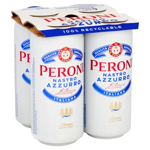 PERONI Nastro Azzurro Beer 4 x 440ml (ABV 5.0%)