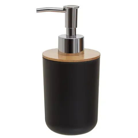 Maison by Premier 300 ml Black Lotion Dispenser, Sustainable Bamboo Fibre Hand Lotion Pump, Modern Design Soap Dispenser