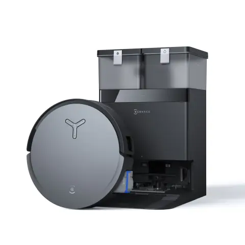 ECOVACS X8 Omni Saugroboter mit Omni, Saugroboter 18000Pa, sofortige automatische Reinigung OZMO Rolle, Heißwasserwäsche 75°C, automatische Entleerung, Schwarz