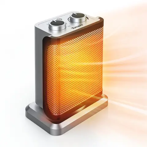 Totopia 1500W PTC Ceramic Heater, Portable Space Electric Heater with Adjustable thermostat, Fast Fan-Forced Heating with Oscillation, 2 Heat Settings, Tip-Over & Overheat Protection, Ideal for Indoor Use, PTC-1509