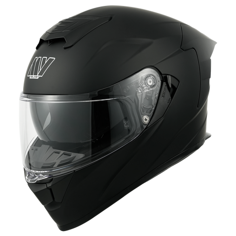 MY-936 Full Face Motorcycle Helmet, ECE 22.06 Approved Sun Visor Motorbike Helmet, Unisex For Men Women, Matte Black, Size XL