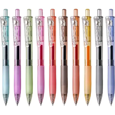 Stylos à encre gélatineuse rétractables WRITECH à séchage rapide 0,5 mm bille Multicolore Pour le journal intime, le dessin, le zentangle et la prise de notes (Multicolore)