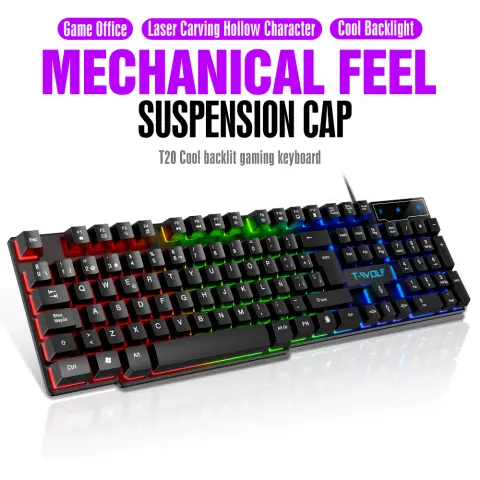 Rexsun T20 Game Keyboard ABS 1 pc Black
