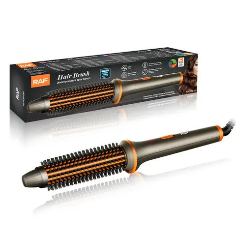 RAF Brosse à boucler lissante 2-en-1 60 W chauffage PTC rapide revêtement céramique pour femmes coiffage quotidien à domicile