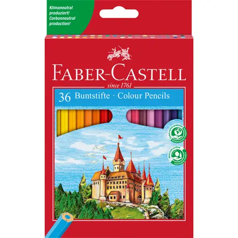 Faber-Castell Classic Colour Pencils, Assorted Colours, Wallet of 36