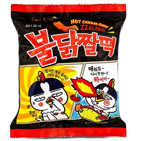 Samyang Hot Chicken Flavour Zzaldduck Snack (Topokki Shape) 120g