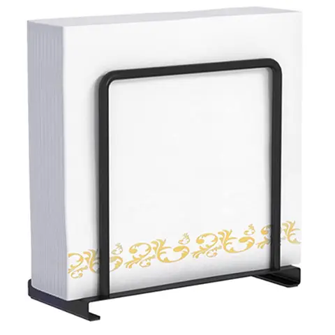 Vilscijon Minimalist Tissue Holder, Dining Room & Household Storage Organizer, Tissue Storage Rack Black