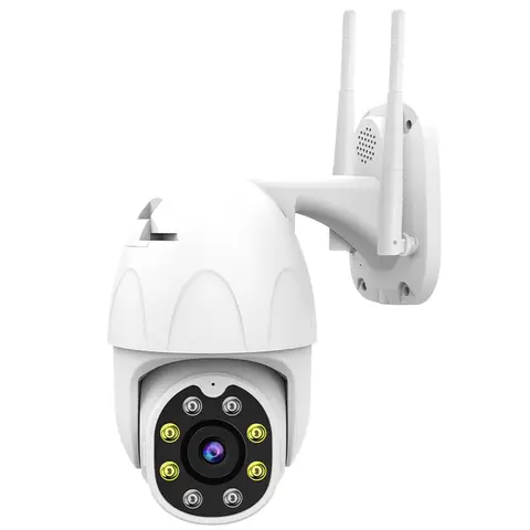 TENVIS 1080P HD Smart-Outdoor-Überwachungskamera 360° IP65 wasserdicht Vollfarbige Nachtsicht bidirektionale Audio-Bewegungserkennung kompatibel mit Alexa Weiß T8864D