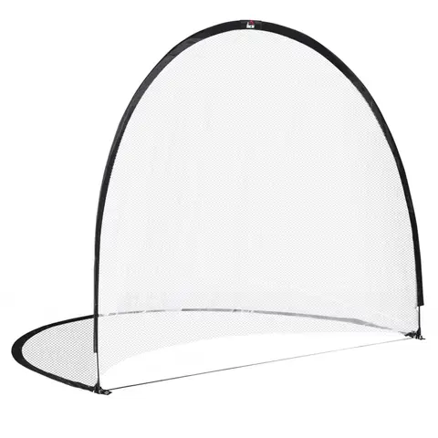 HOMCOM Cage de Football système Pop Up avec sac de transport et piquets de fixation dim. 247L x 203l x 201,5H cm noir et blanc