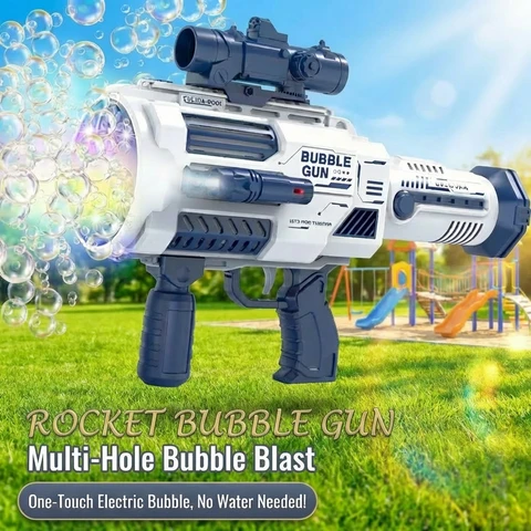 Tokky Bubble Makers Magical Blue Rocket Launcher Bubble Gun-Blue Big
