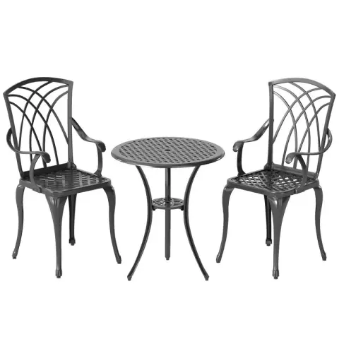 Outsunny 3 Piece Aluminium Garden Dining Set