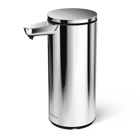 Simplehuman 266ml Rechargeable Sensor Soap Pump Dispenser, Polished Stainless Steel