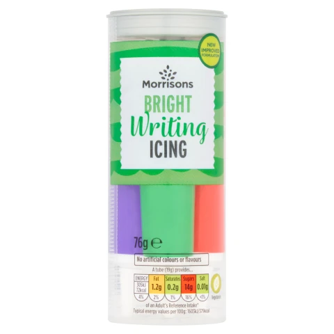 MORRISONS BRIGHT WRITING ICING PACK 76G