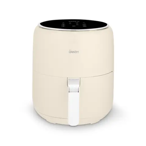 Swan SD10513C Retro Digital Air Fryer with Swan Cyclone Technology, 8 Pre-Set Cooking Options, Adjustable Temperature, 4.5L 1500W, Cream