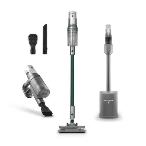 Tower T527102 VL220 Cyclone Dust Master Vacuum Station with EVO Anti-Tangle Floor Head, HEPA Filter, Handheld Function, Cordless BLDC Brushless Motor, 2L Dust Tank, 25.9V, Titanium & Black