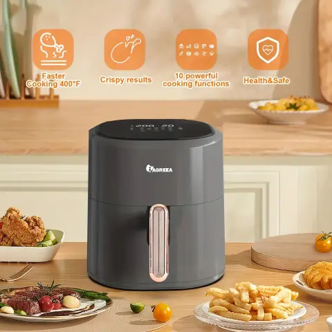 Iagreea 5QT Large Capacity Smart Air Fryer, 10 Functions PowerFailure Low Fat Roast