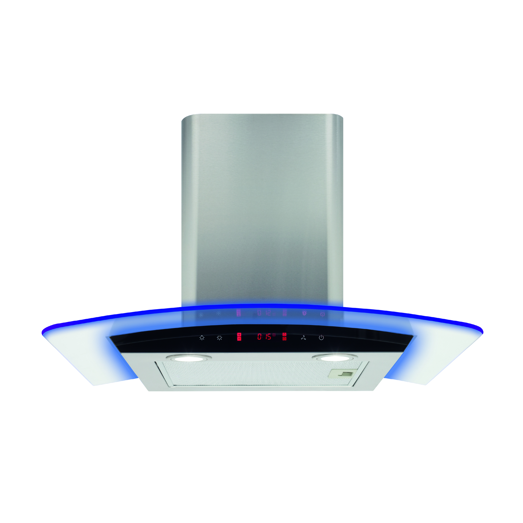 CDA EKP60SS 60cm Curved Glass Extractor, Silver