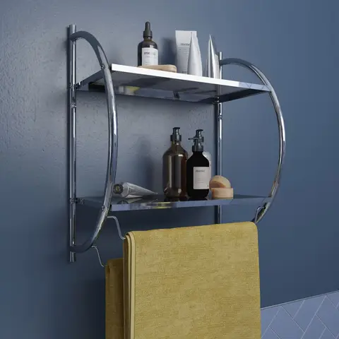 Croydex Curved Shelving Unit & Towel Rack