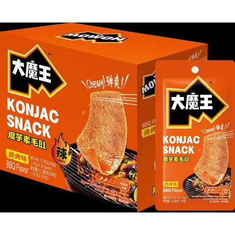 Yanjin Puzi MOWON  Konjac Mock Tripe Snack, Barbecue Flavor, 360g (18g*20)