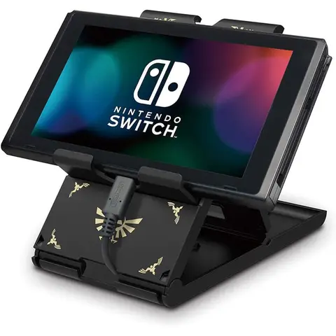 Hori The Legend of Zelda Support pliable Playstand pour console Nintendo Switch - Angle ajustable - Noir
