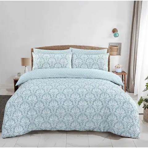 NightComfort Duvet Cover Set Hana Reversible Aqua Double