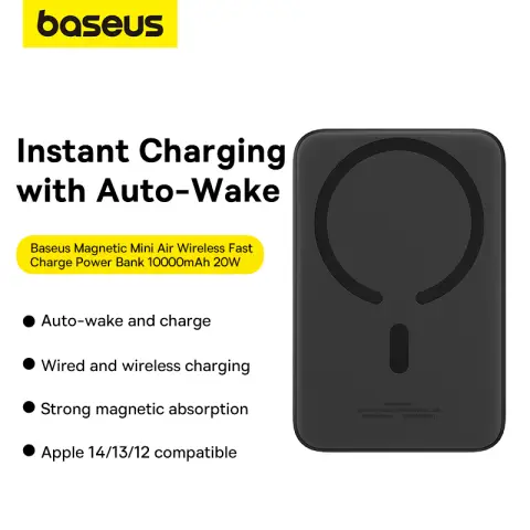 Baseus Magnetische Mini Air Wireless Schnelllade-Powerbank 10000 mAh 20 W Cluster Schwarz
