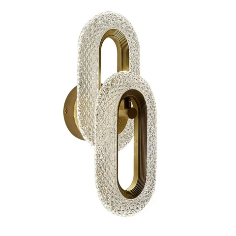 Homary Ovated Brass Wall Sconce Art Deco LED Wall Lighting 2-Light Ring Wall Lamp