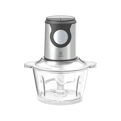 WOOX 1,5 Liter Fleischwolf, elektrischer Zerkleinerer, Glas + Edelstahlklingen und Fleischwolf, Zerkleinerer für Fleisch, Babynahrung, Obst, Gemüse