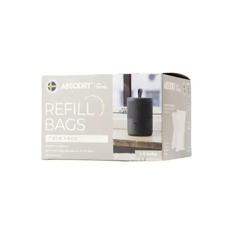 ABSODRY Moisture Absorber Refill Pack – Series 6 Crystals， 2 Pack – White