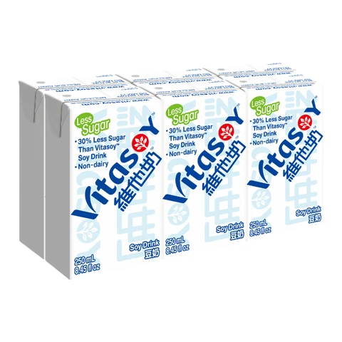 【durstlöschend】Vitasoy Sojamilch mit weniger Zucker 6x250ml