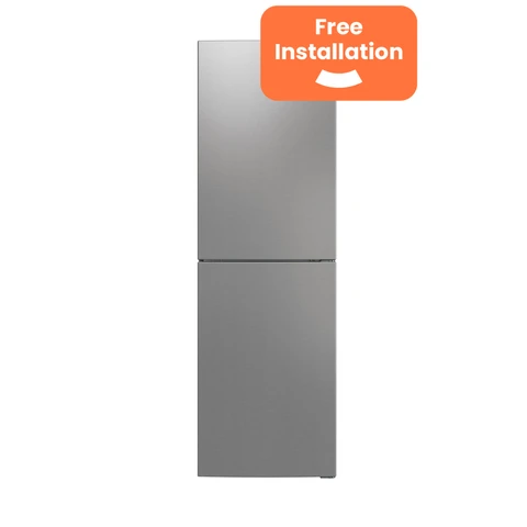 Hoover H-Fridge 300 Silver 55cm Fridge Freezer – Low Frost | E Energy Rated | 252L Capacity | 50/50 Split (HVT3CLECKIHS-1)