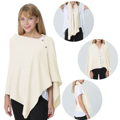 PULI Womens Shawl 44044 whiteF