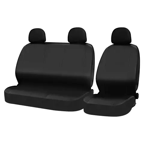 WOLTU Auto-Sitzbezug Universal-Größe, Schutzbezug für 1+2 Sitzplätze, Kunstleder, Schwarz