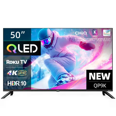 ChiQ U50QP9K 4K Smart QLED Roku TV HDR10 HLG, Dolby Audio, Works with Alexa, DVB-T2/T/C, Support Apple Air-Play, Prime Video, HDMI2.1, USB2.0